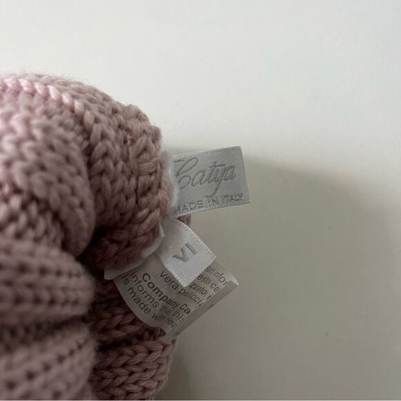 Catya Girls Pink Wool Knit Pom-Pom Hat - Picture 4 of 8